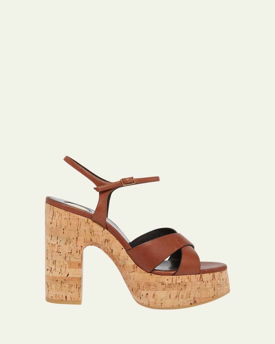 Bianca Leather Cork Platform Sandals
